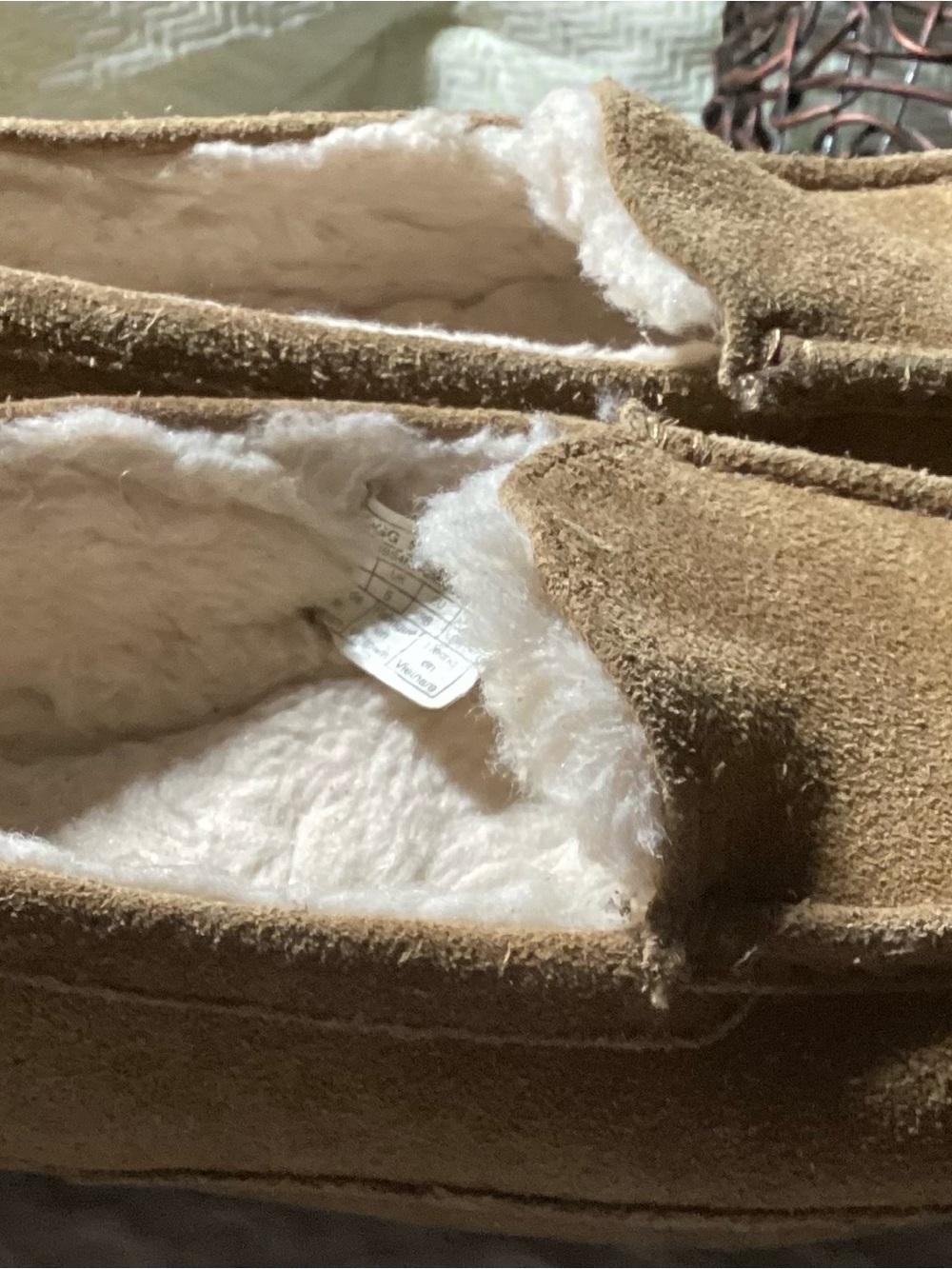 UGG Chestnut Brown Shearling-Lined Moccasin Slippers